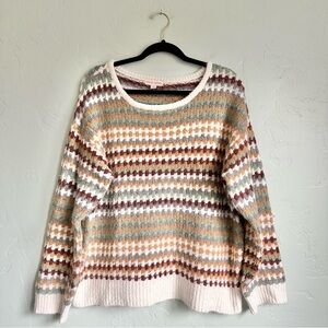 Knox Rose Women's Fall Colors Cozy Preppy Sweater‎ Size Large EUC